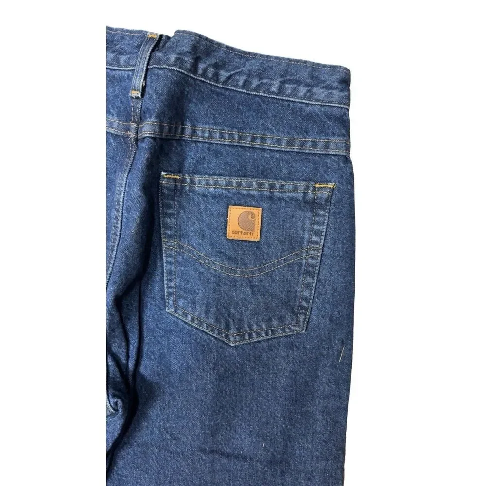 Carhartt B21 DST Mens Relaxed Fit Flannel Lined Insulated Denim Jeans 28 x 32